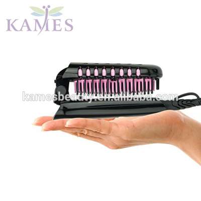 Magic Side Heat Volumizing Hair Root Electric LCD Anti-Static Hair Straightener Brush Comb