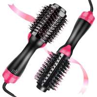 One-step hair dryer and volumizer hot air brush machine